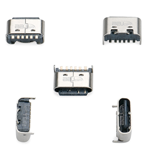 TYPE-C 6PIN　母座板上短体L=5.0后两脚插