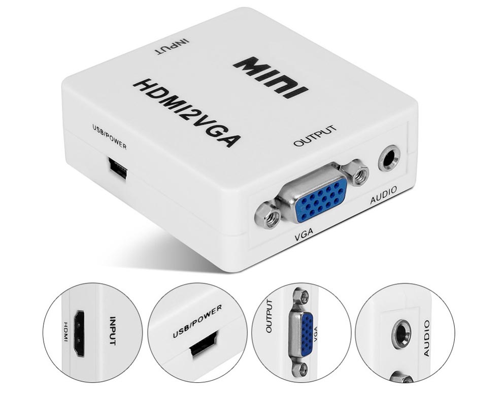 HDMI to VGA Mini Converter Box