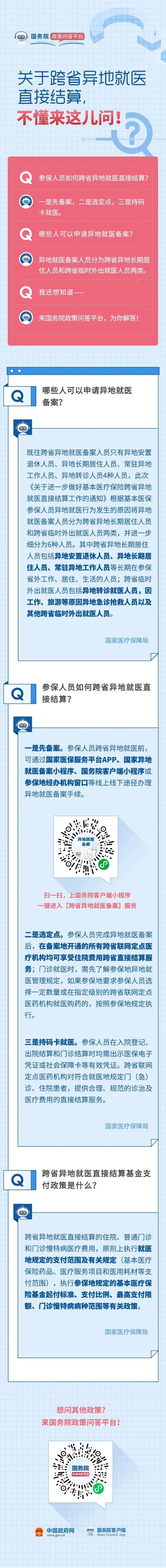 参保人员如何跨省异地就医直接结算？