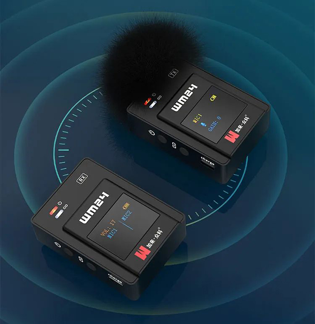 WM24 wireless clip microphone sound and picture online, both aesthetic and practical