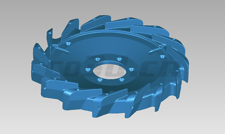 Three dimensional scanning of aircraft impeller