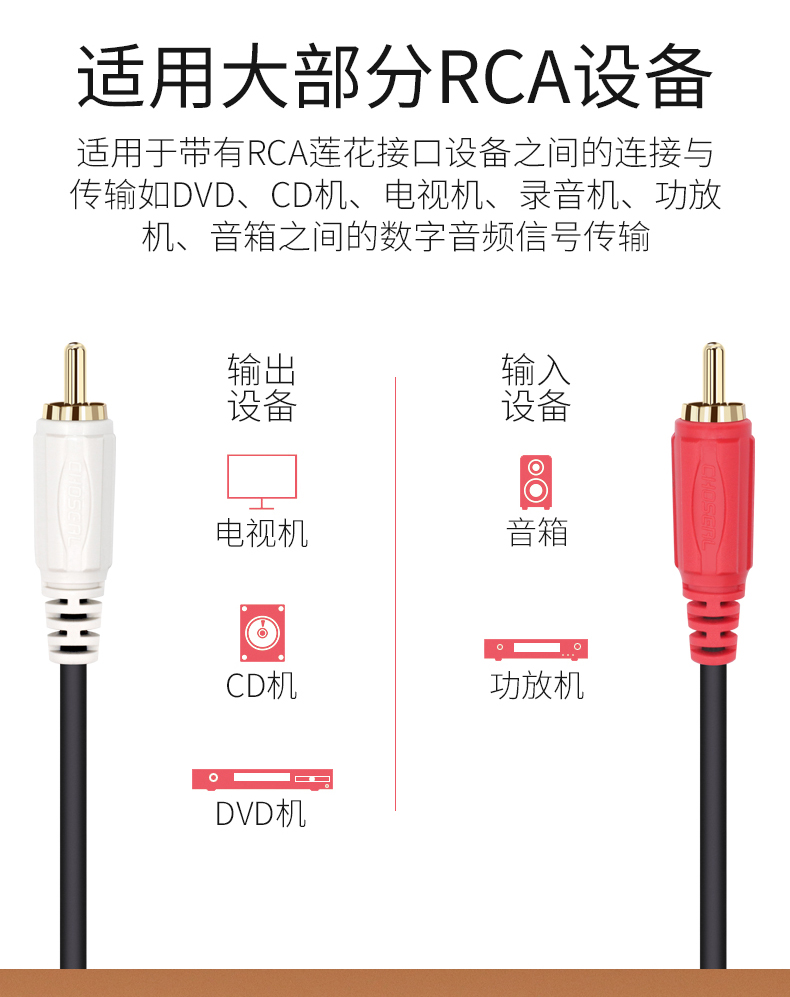 秋叶原 Q-401音频线双莲花头二对二