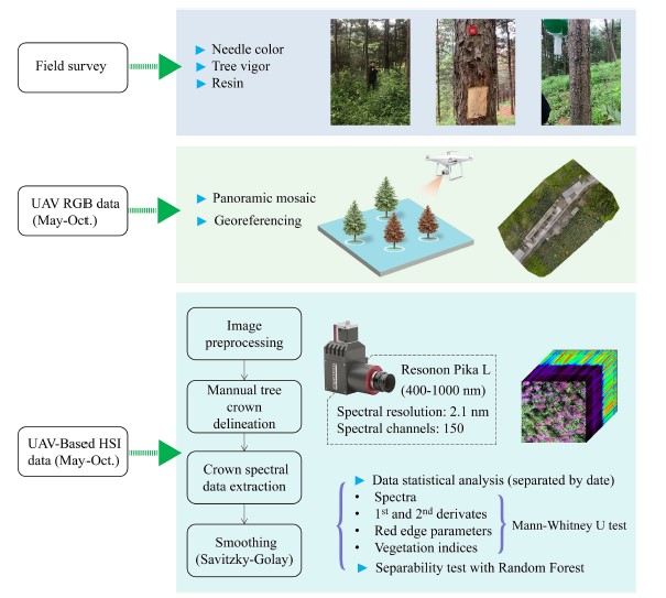 Early detection of pine wilt disease tree candidates using time-series of spectral signatures