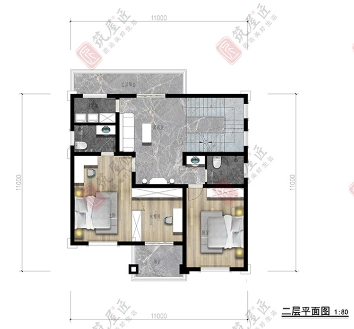 11×11米簡歐風格三層別墅圖紙，5室4廳4衛1廚設計，暢享好生活