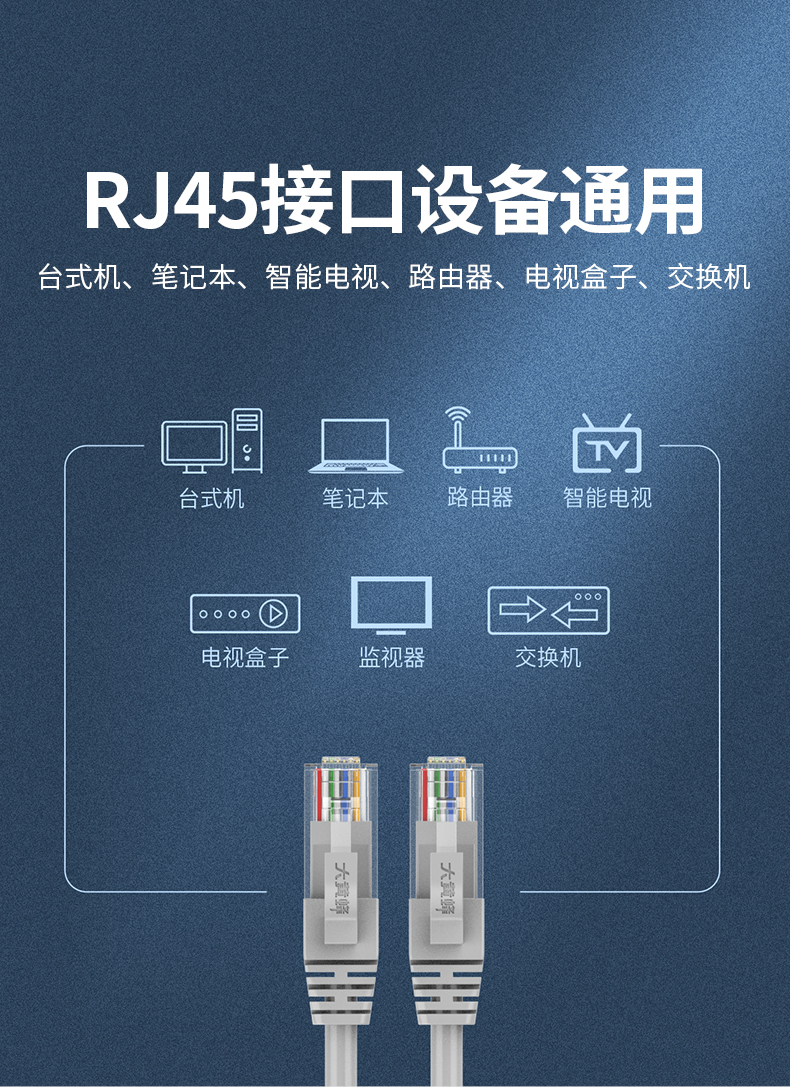 【8119GY】大黄蜂超六类网线成品跳线 灰色过福禄克测试