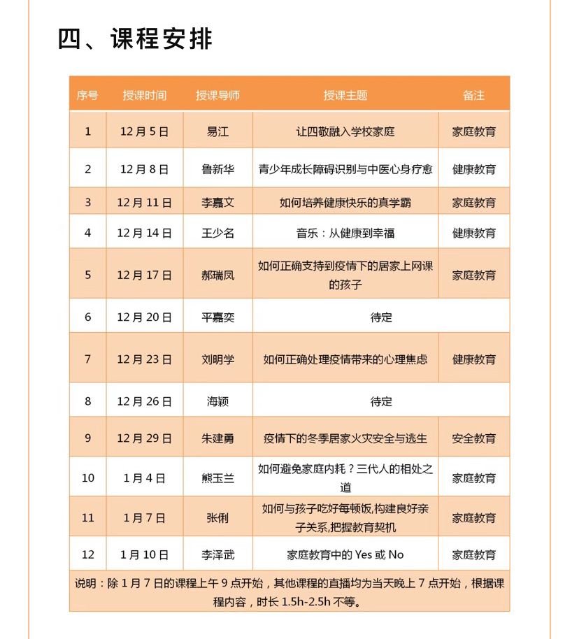 活动邀请丨后疫情时代的“家庭+健康”教育线上公益课堂