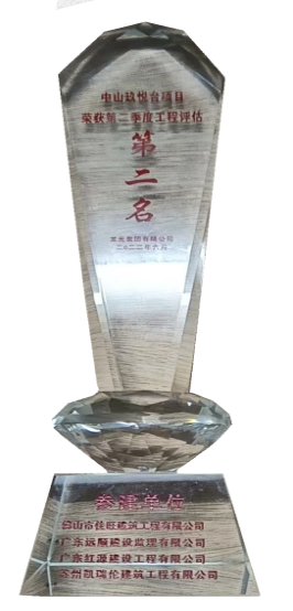 中山玖悦台项目在第二季度评估中获得集团第二名