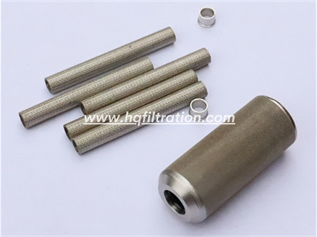 Miniature stainless steel sintered valve body filter element