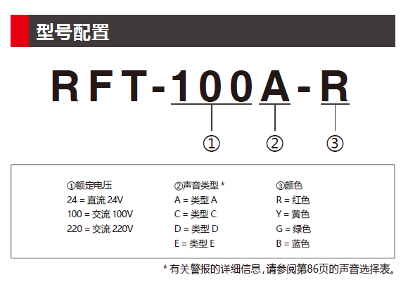 RFT  带蜂鸣器LED报警灯