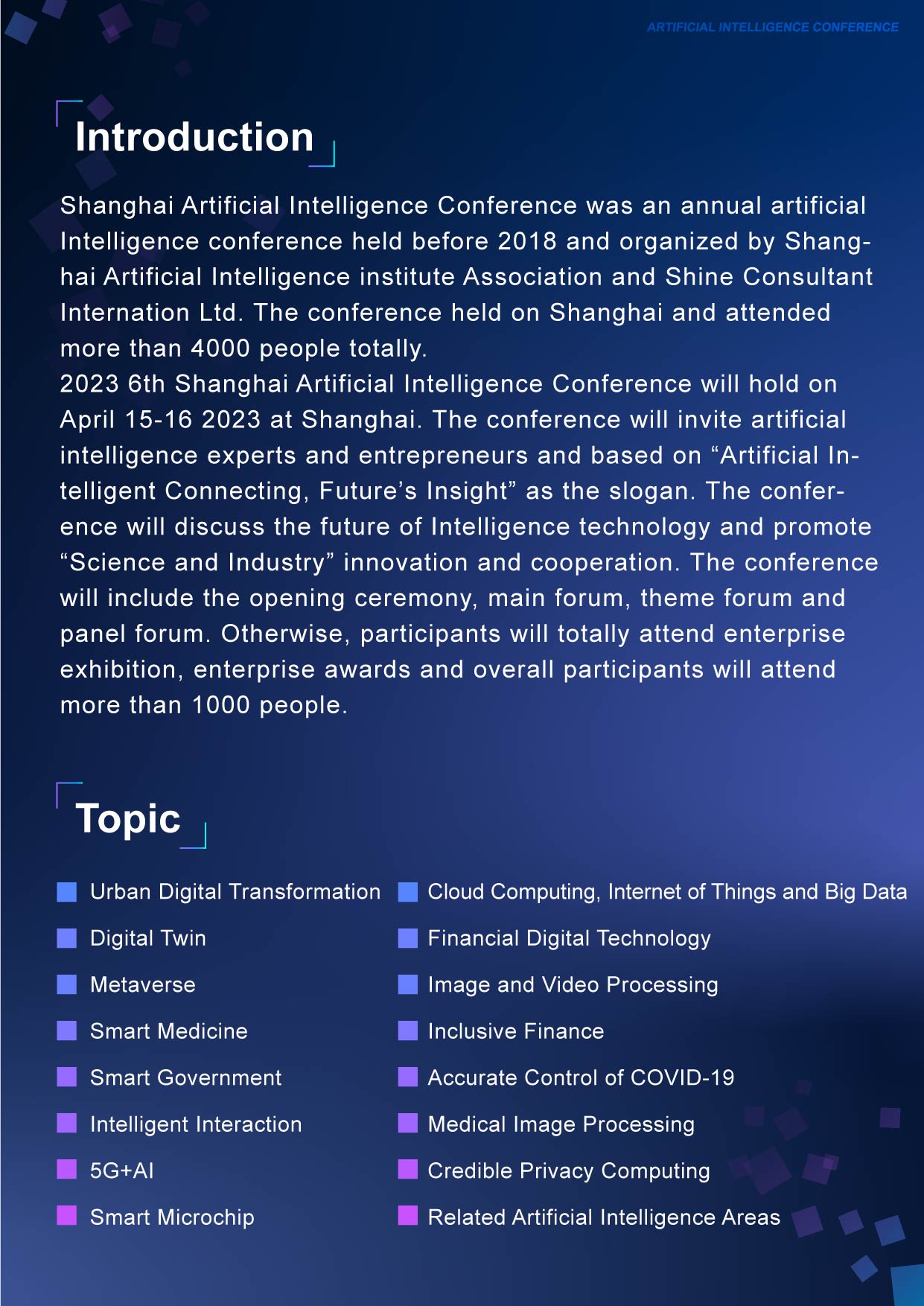 2023 6th Shanghai Artificial Intelligence Conference