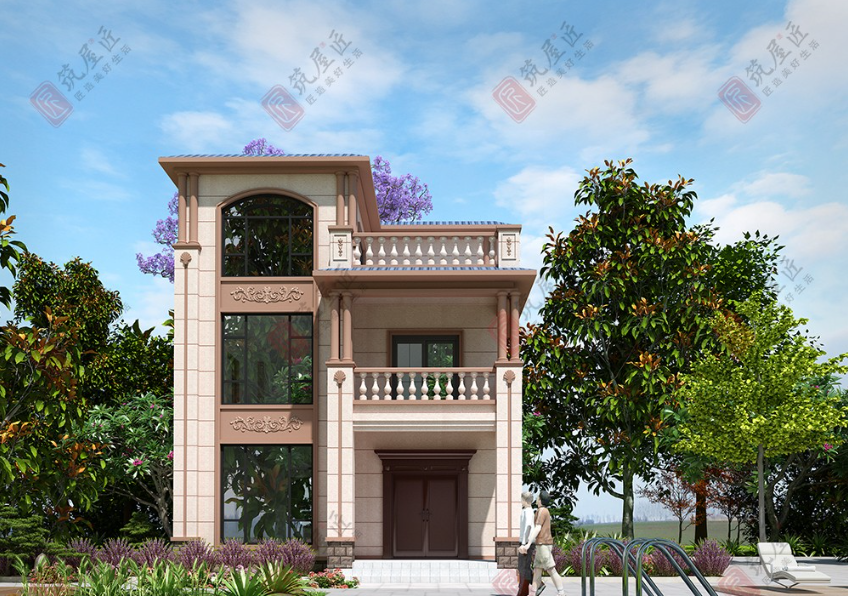 8×14米简欧三层别墅，筑屋匠7室5厅户型设计，美观大气又实用