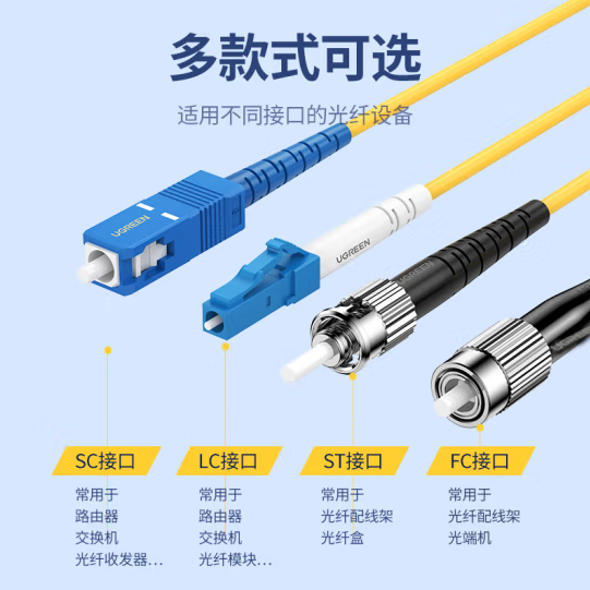 绿联NW218  LC-SC OS2单模双芯光纤跳线