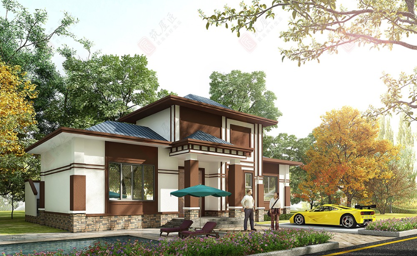 农村建房怎么设计？筑屋匠15×9米新中式一层别墅图纸，美观实用又经济