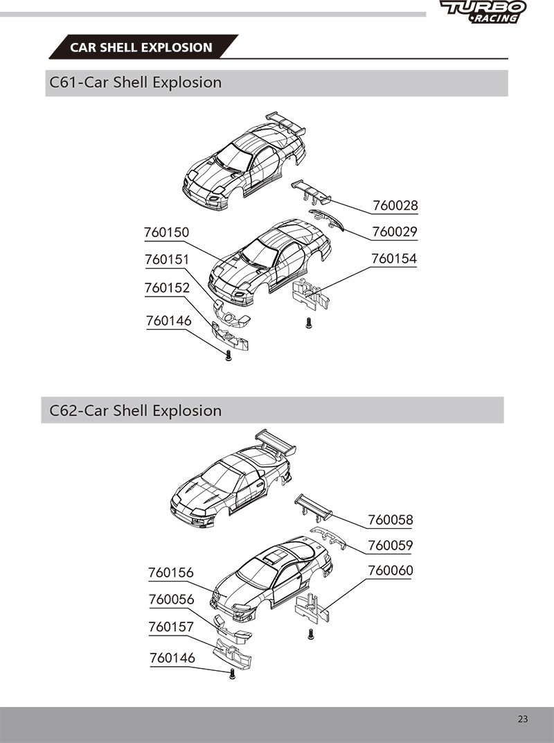 C61/C62/C63/C64-1:76 DRIFT RC car-Manual