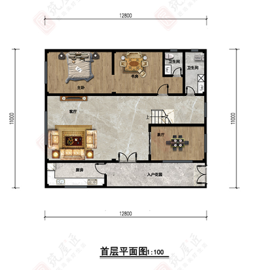 宅基地120平怎么建房？筑屋匠12×11米新中式二层别墅设计，经济实用