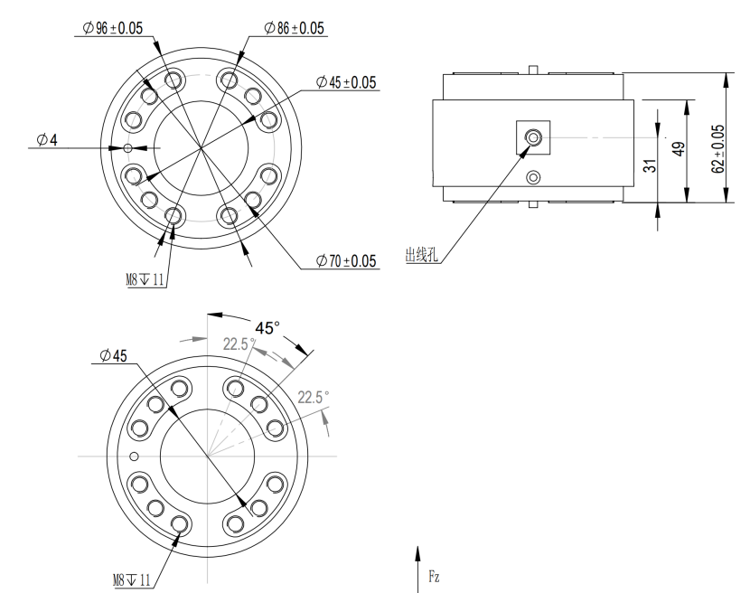  3KA96三分量力傳感器