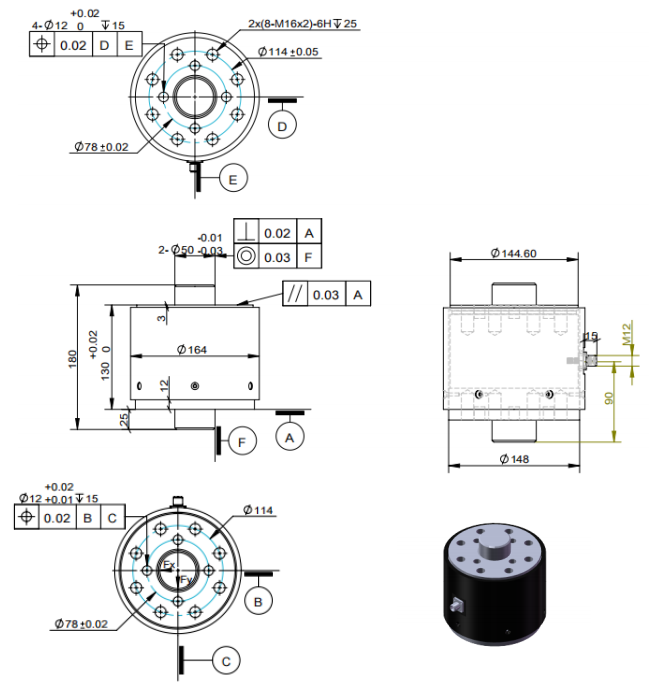 3KAT160三分量力传感器