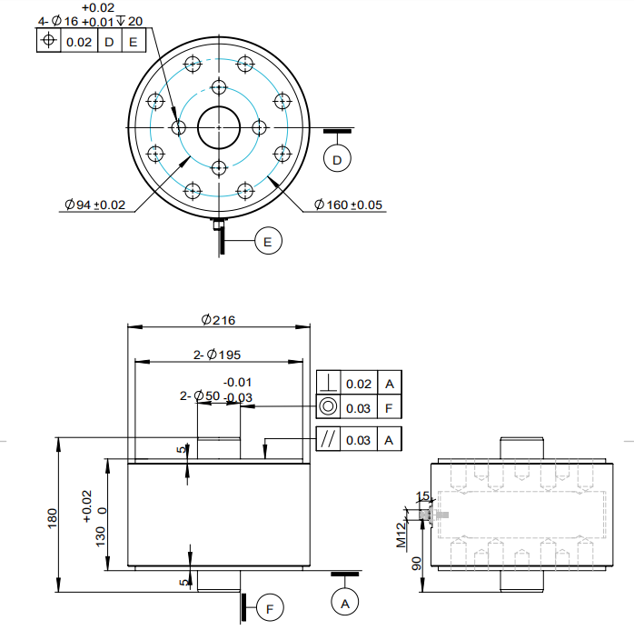  3KAT212三分量力傳感器