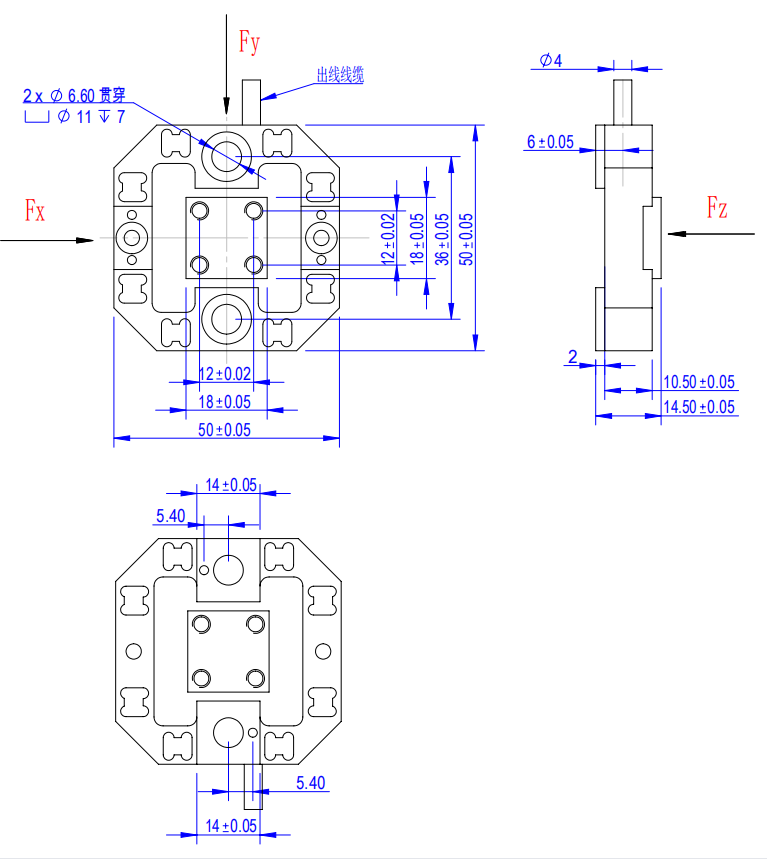 3KD50三分量力传感器