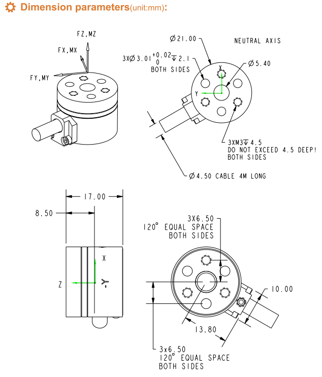 6KA21六分量力傳感器