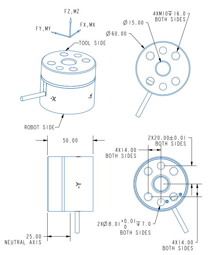 6KA60B六分量力传感器