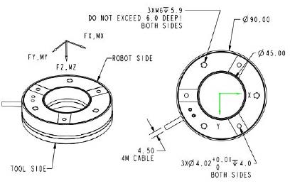 6KA90B六分量力傳感器