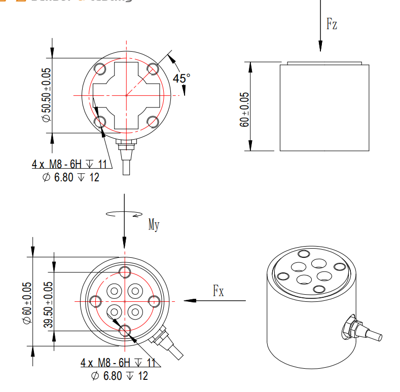 6KA60六分量力传感器