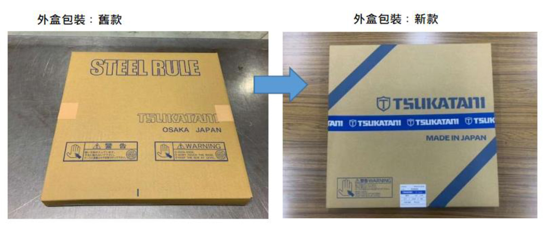 日本塚谷模切刀外包装更改公告