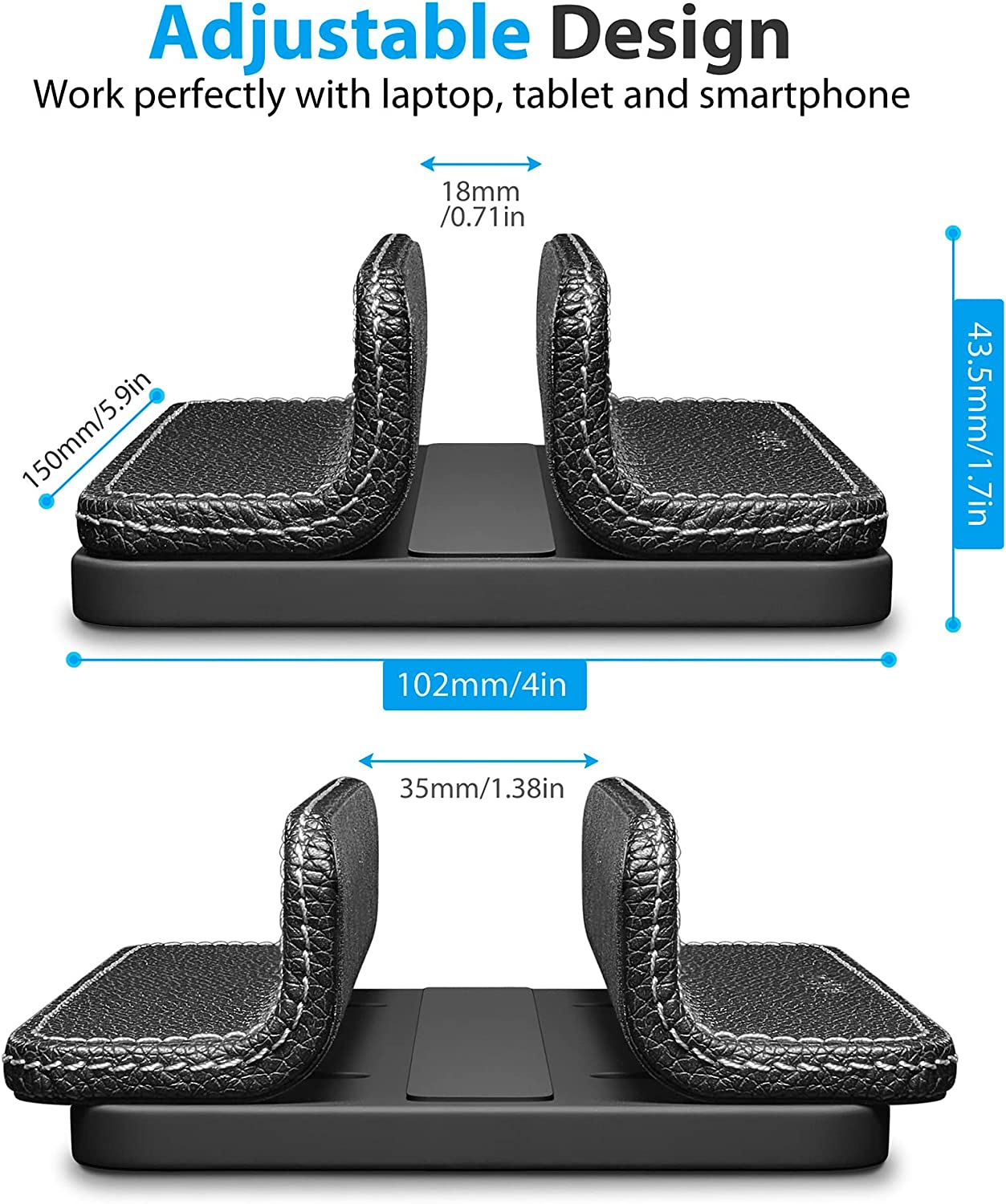 Leather single slot stand laptop stand