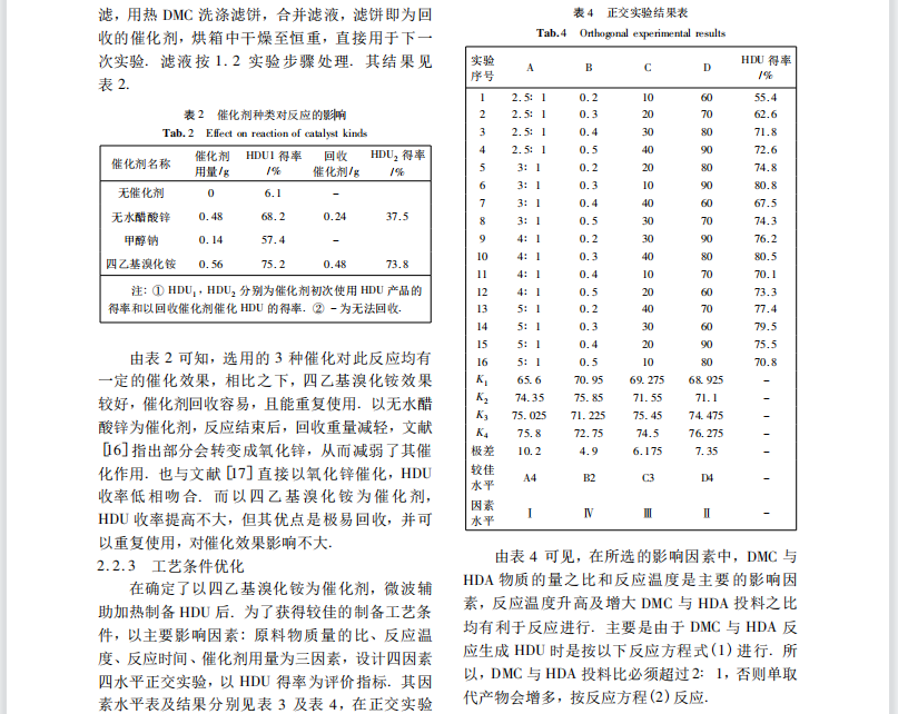 微波促进合成 六亚甲基-1，6-二氨基甲酸甲酯的研究