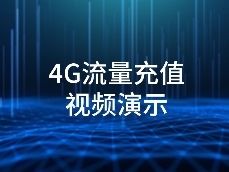 4G流量充值功能演示