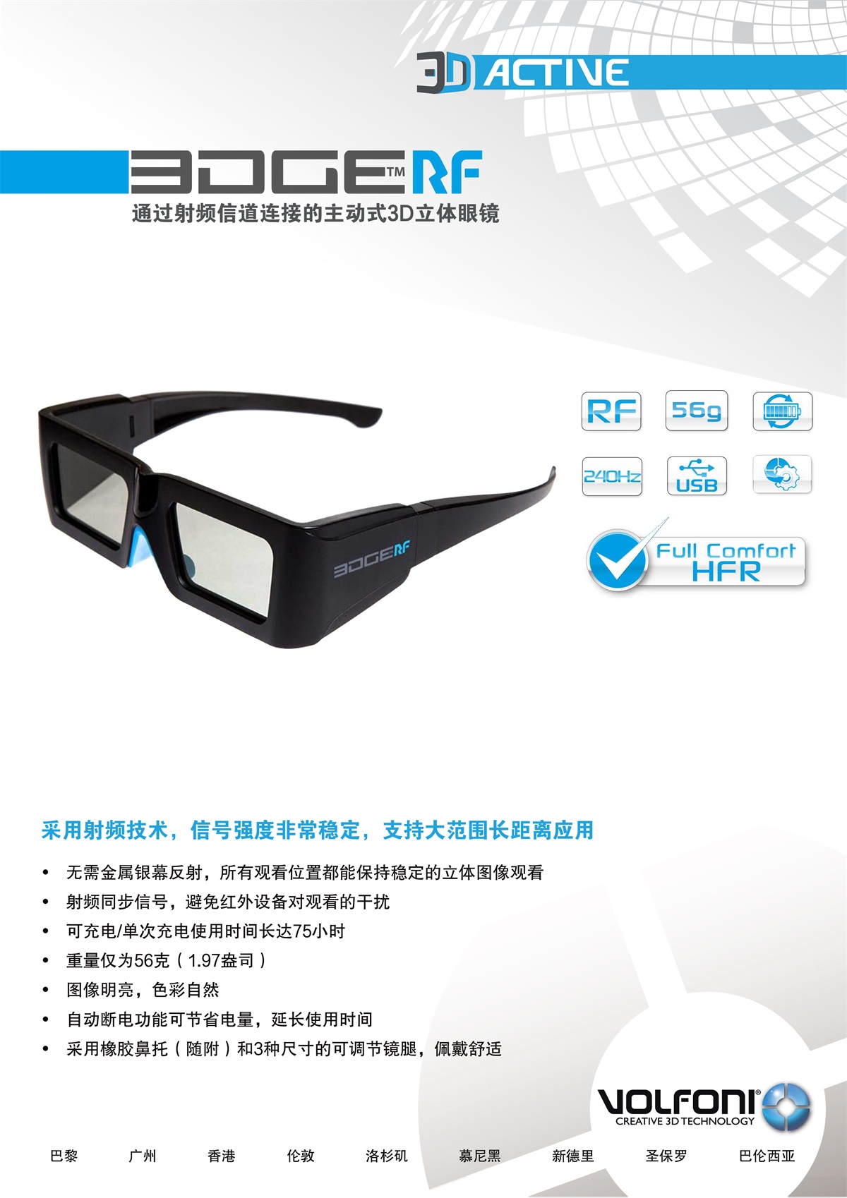 volfoni-主动式3D立体眼镜