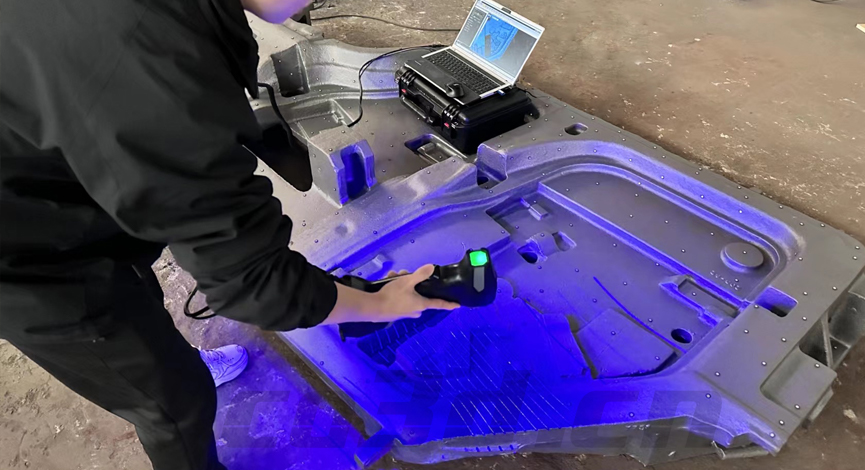 Three-dimensional inspection of automobile door mold