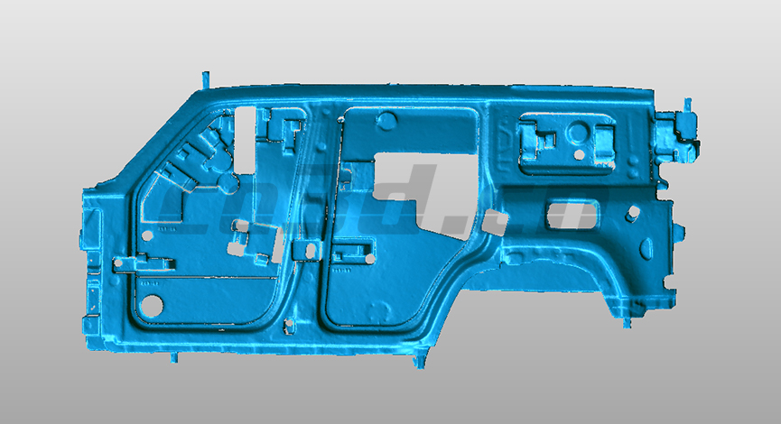 Three-dimensional inspection of automobile door mold