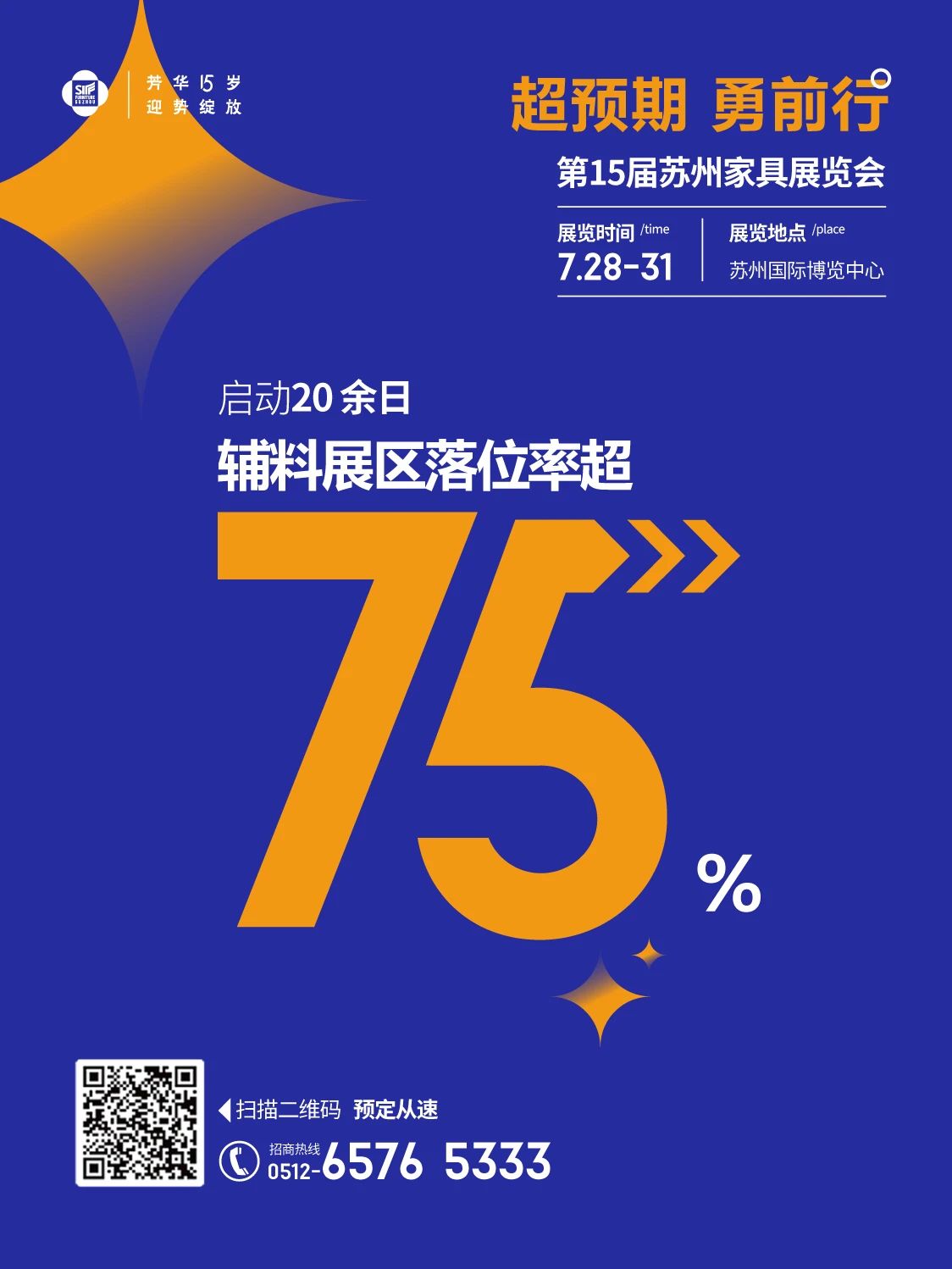 2023第15届苏州家具展览会辅料展区落位率超75%！！！