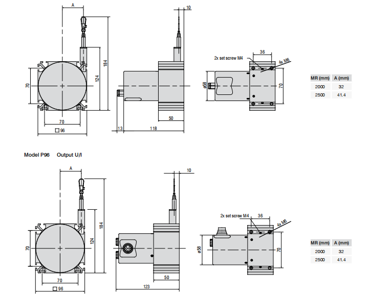 WDS-P96系列 拉線位移傳感器