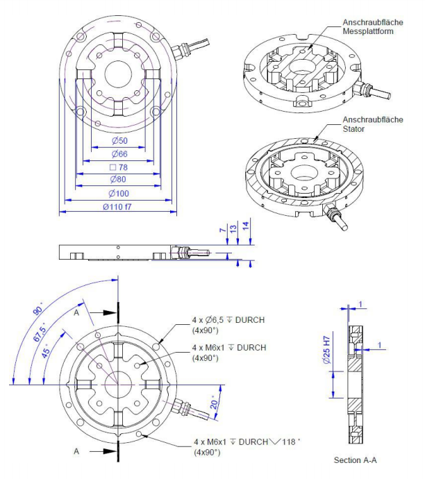 KR110a系列环形力传感器