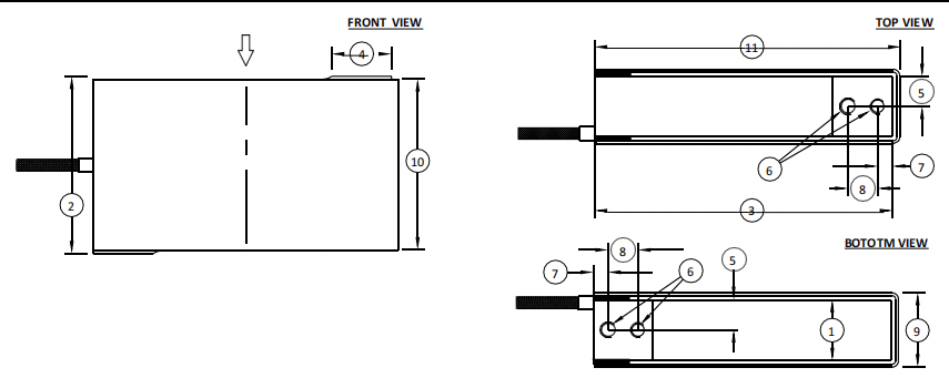 SPI系列 剪切式力传感器（高尺寸，量程）