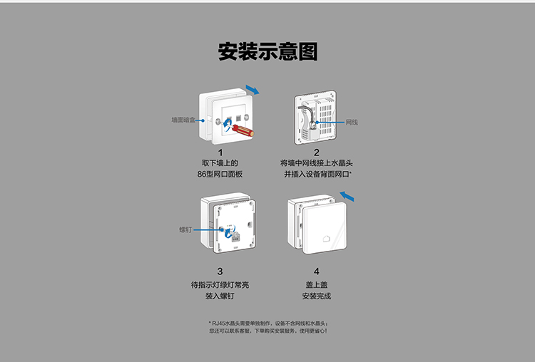 【仅限辽宁省内】H3C/华三 BA1500LAP面板86入墙式 WIFI6  1500M