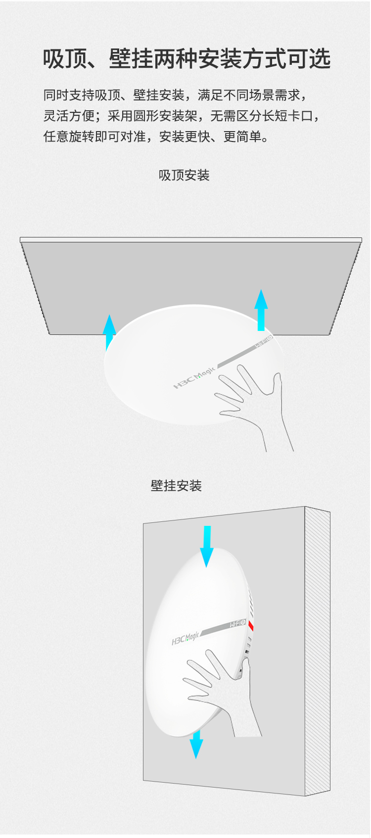 【仅限辽宁省内】华三（H3C）BA3000C 3000M双频室内吸顶式ap 千兆WiFi6  带机量40-60