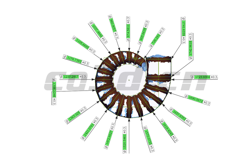 Three-dimensional inspection of turbine volute