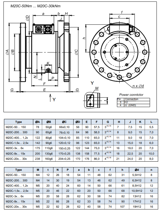 M20C法蘭式動(dòng)態(tài)扭矩傳感器