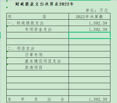 2022年财政拨款支出决算表