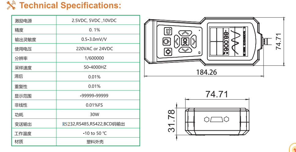 ID08/ID08B便携式测力仪表