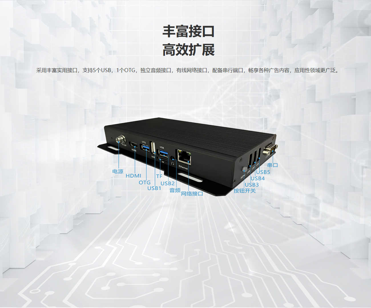 专业工业级RK3399广告播放盒