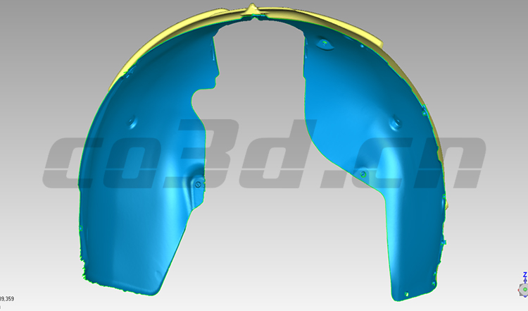 Three-dimensional inspection of automobile tire inner cover