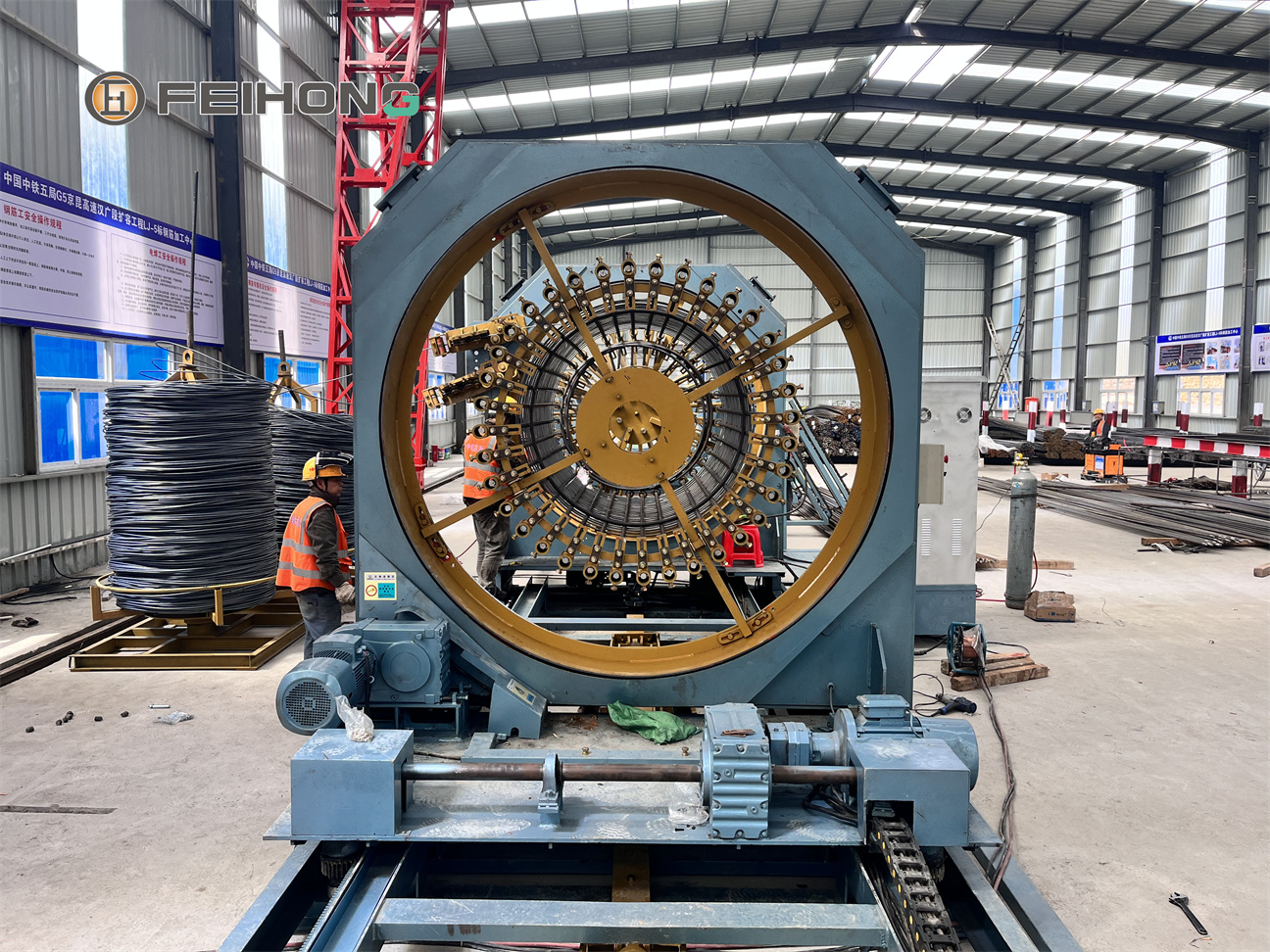 飛宏智能鋼筋籠滾焊機設備助力國內高鐵項目建設