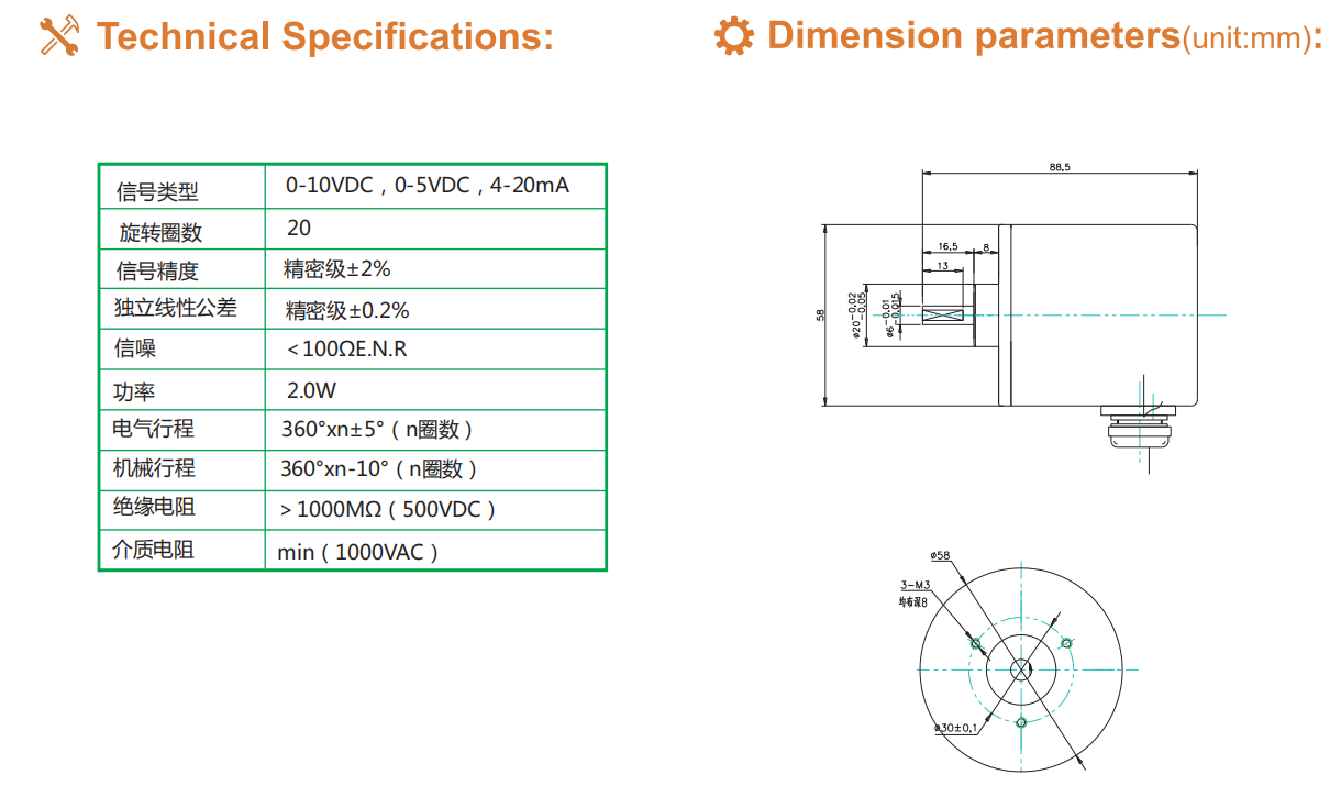 HCWF-20多圈模拟量输出型编码器