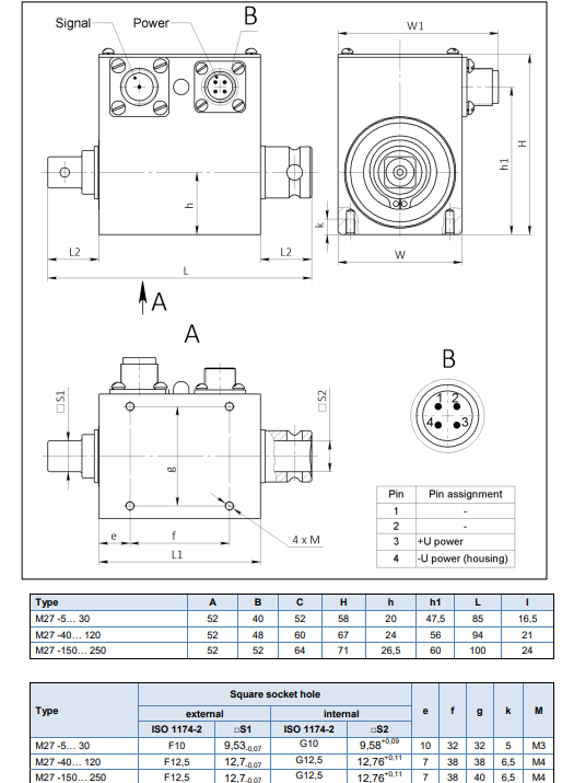 M27軸式動態扭矩傳感器