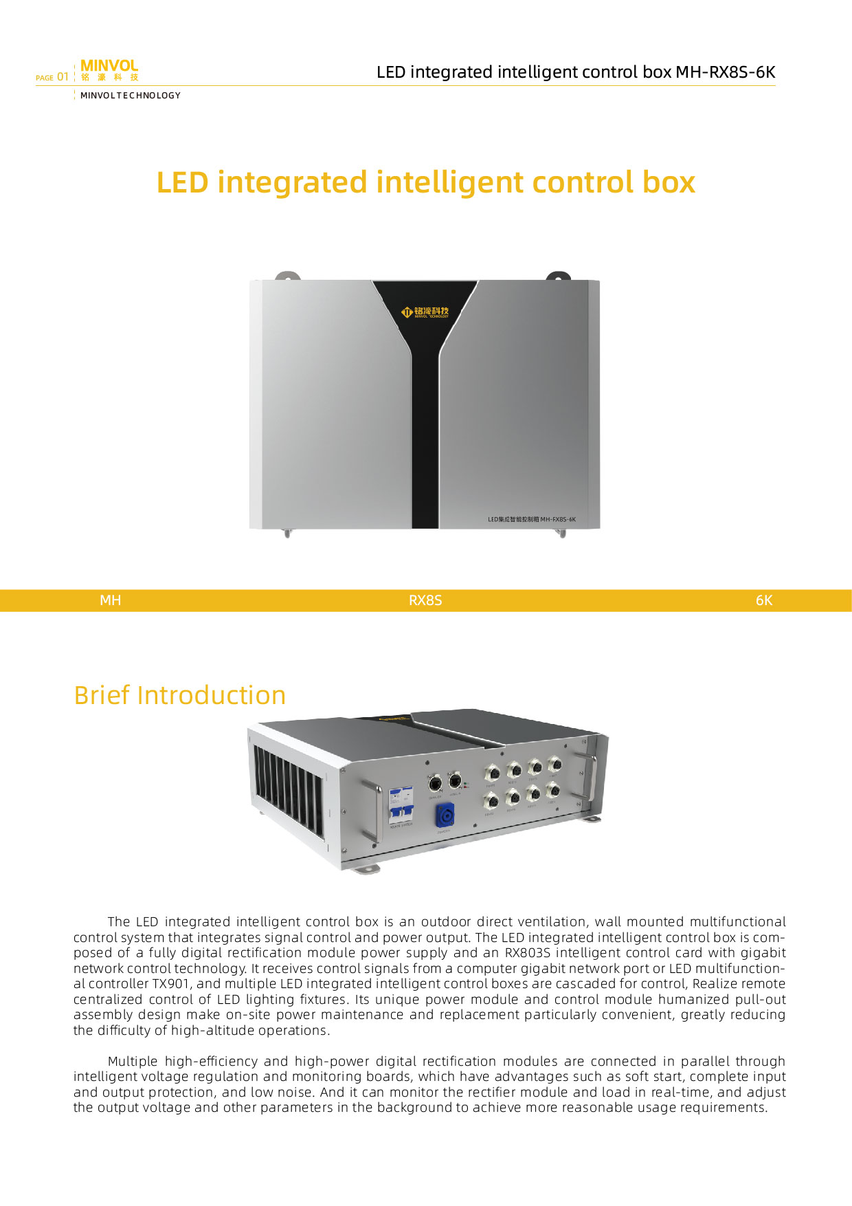 LED integrated intelligent control box （MH-RX8S-6K）